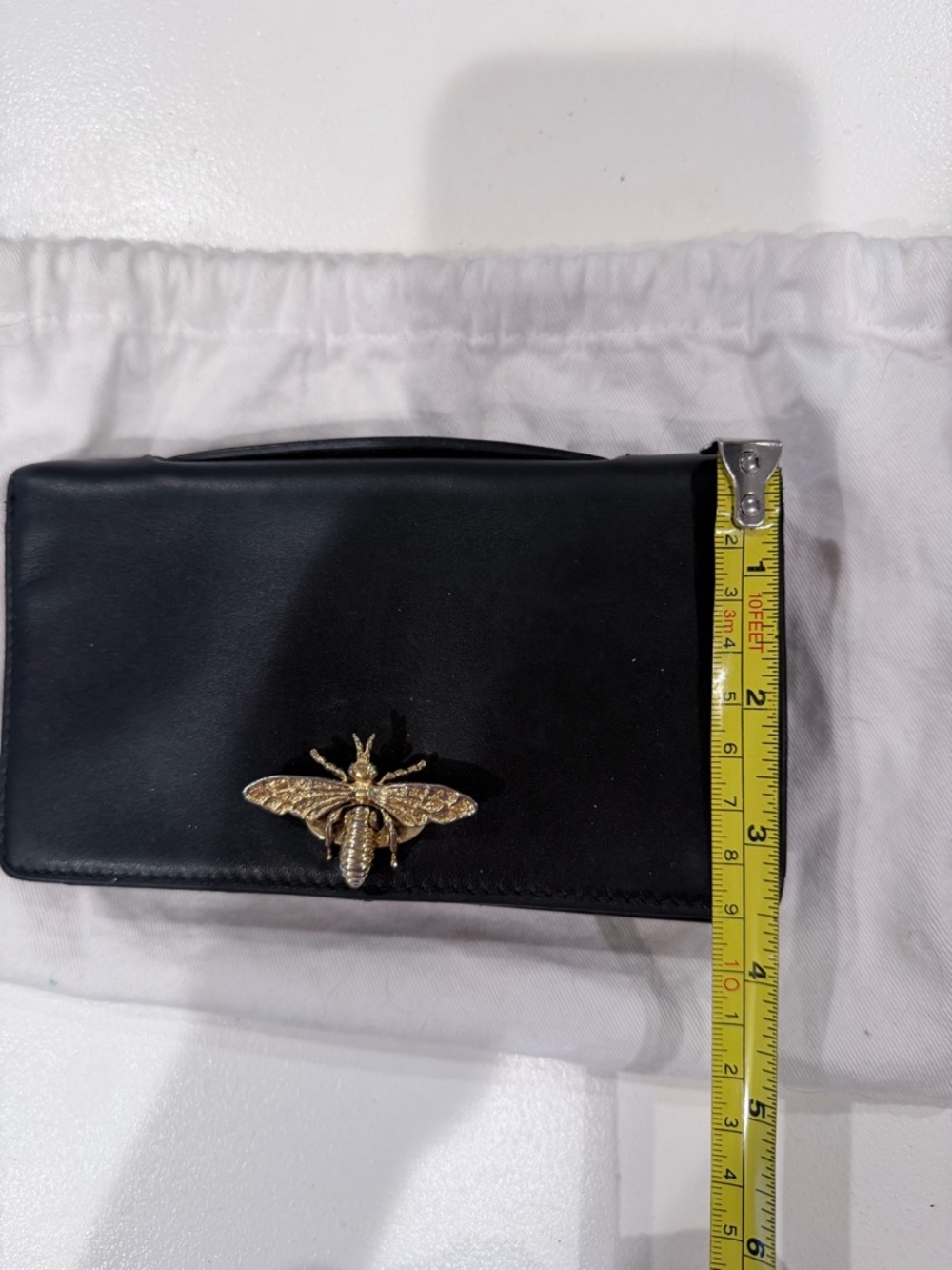 Dior Black Leather Clutch with Gold Bee Accent - Picture 16 of 16